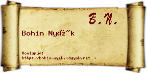 Bohin Nyék névjegykártya